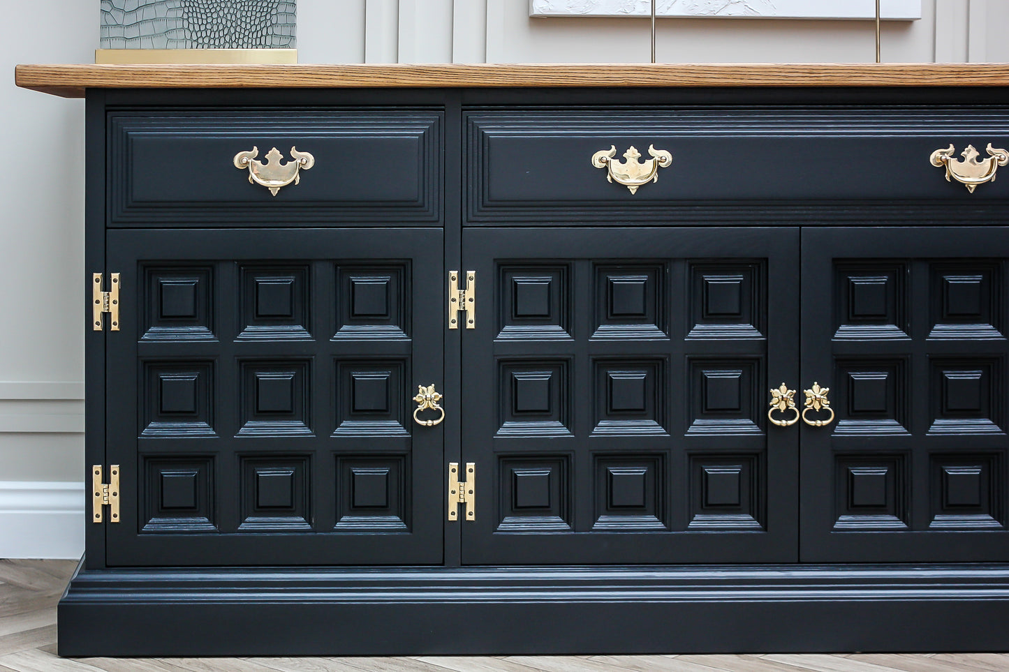The Toledo Sideboard - Soft Black & Oak