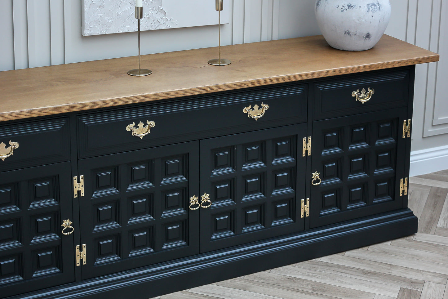 The Toledo Sideboard - Soft Black & Oak
