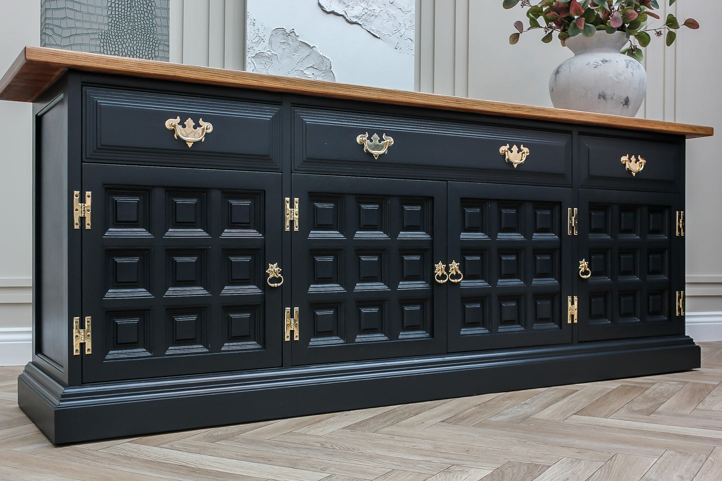 The Toledo Sideboard - Soft Black & Oak