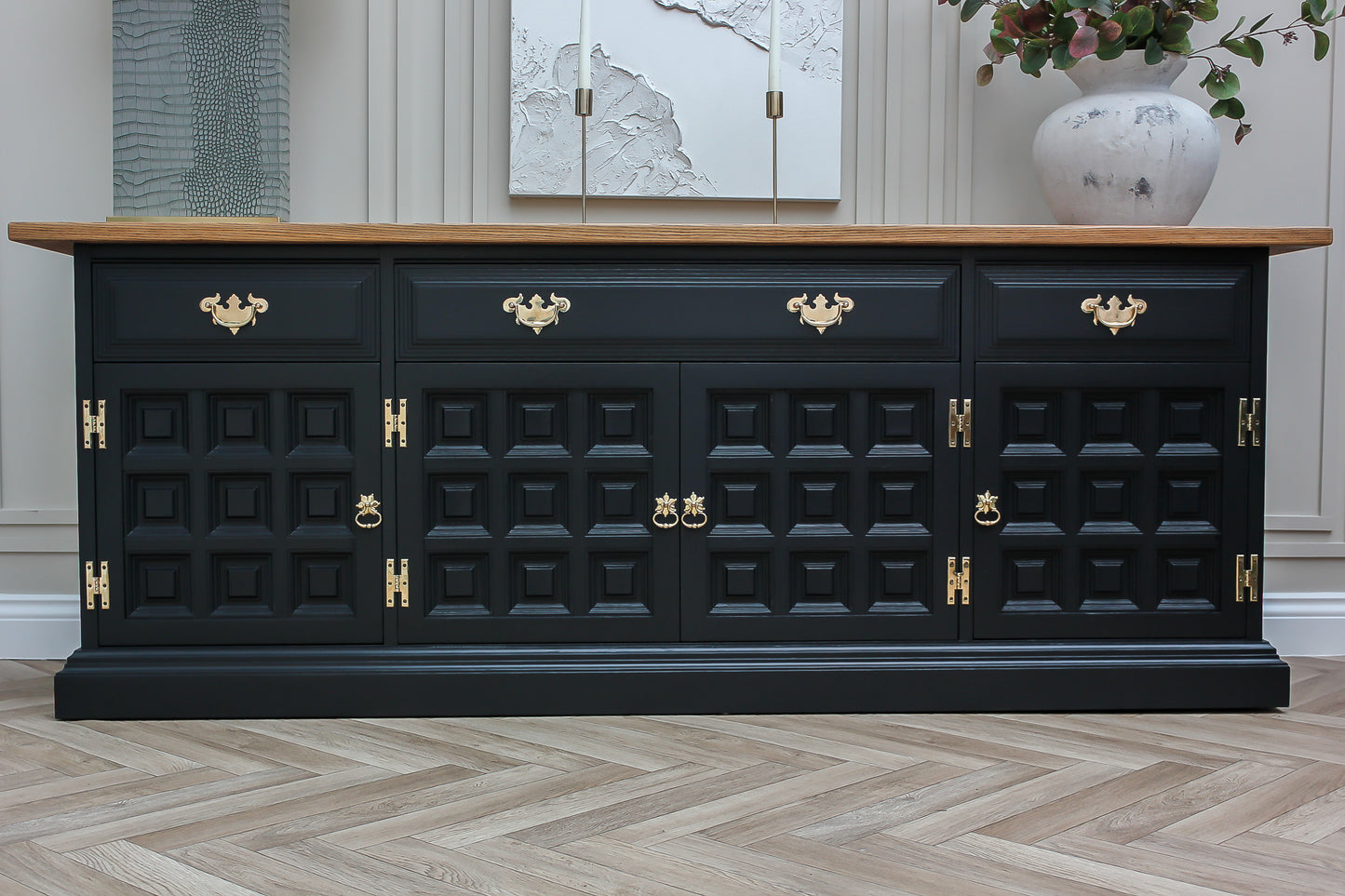 The Toledo Sideboard - Soft Black & Oak